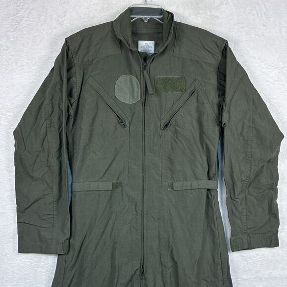 USAF Flight Suit Coveralls Flyers CWU-27/P Mens 40L Sage Green Air Force USA - Picture 1 of 12